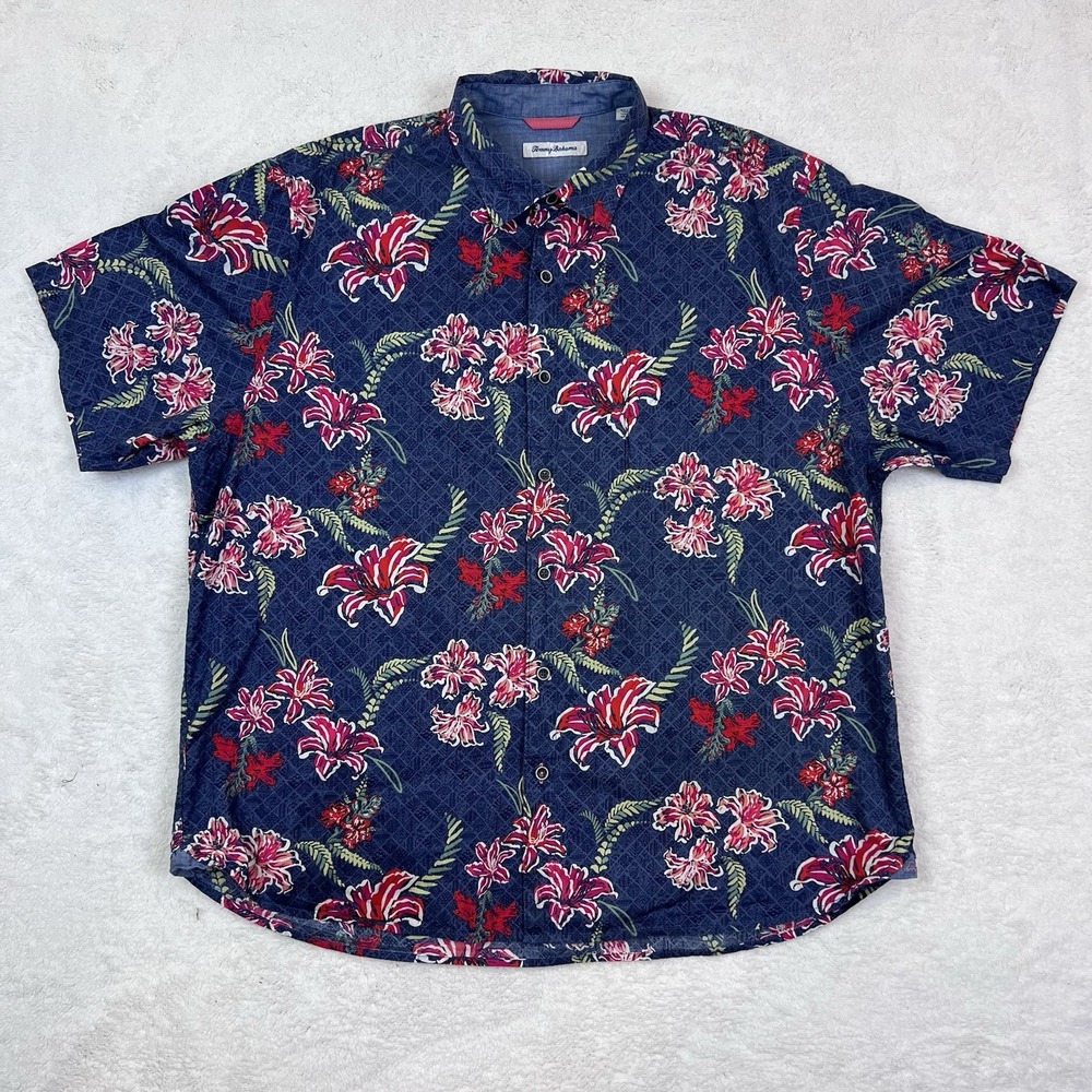 Tommy Bahama Hawaiian‎ Shirt Mens XL Multicolor Floral Tropical Camp Resort
